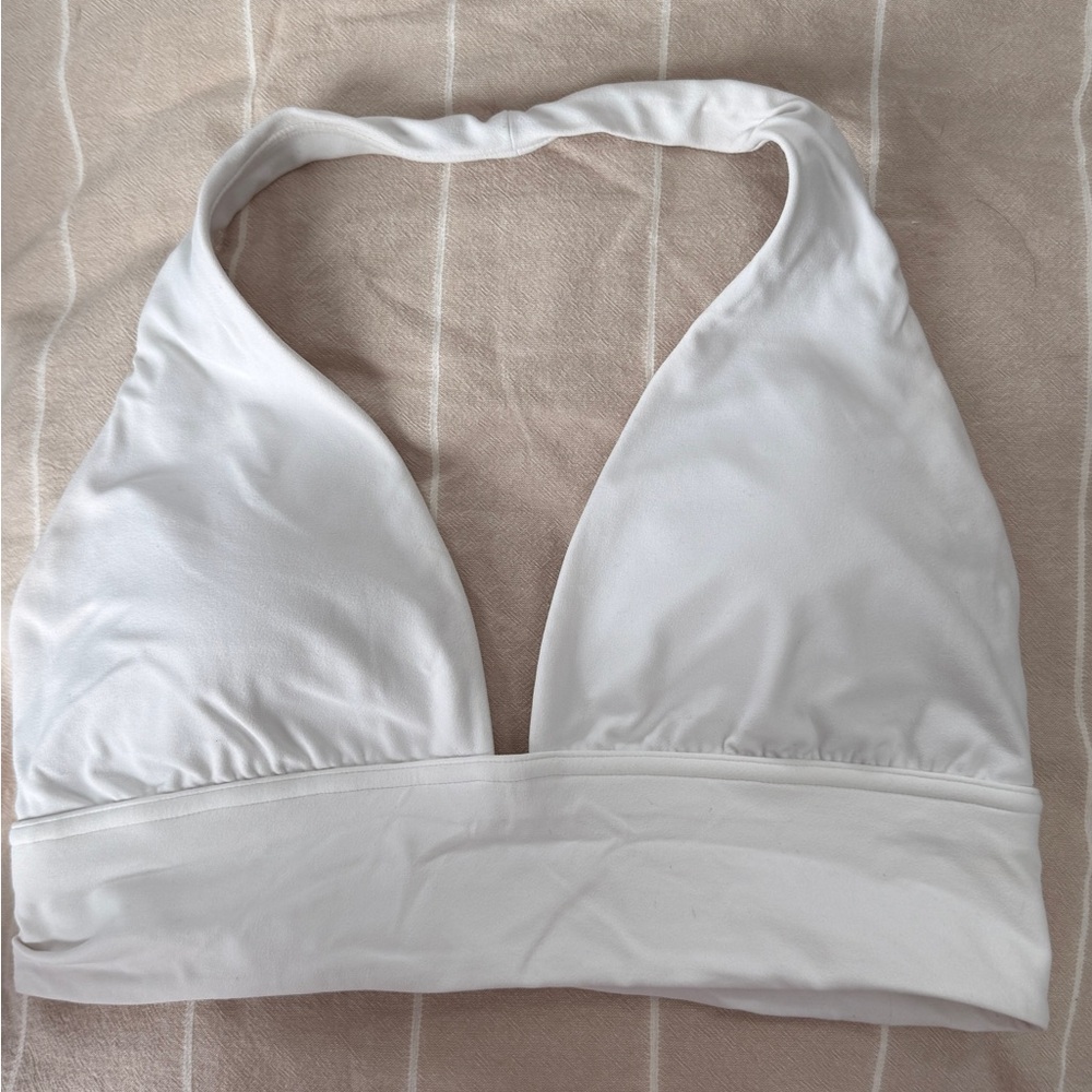 Lululemon White Halter Bikini workout bra